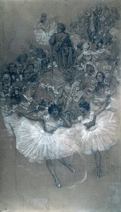 Ballerini e Beethoven - Cartone per il trasferimento del grande sipario del Teatro Municipale di Rio de Janeiro da Eliseu Visconti